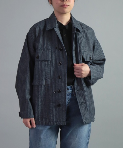 [OMNIGOD womens / オムニゴッド] インディゴヘリンボーン M43ジャケット
