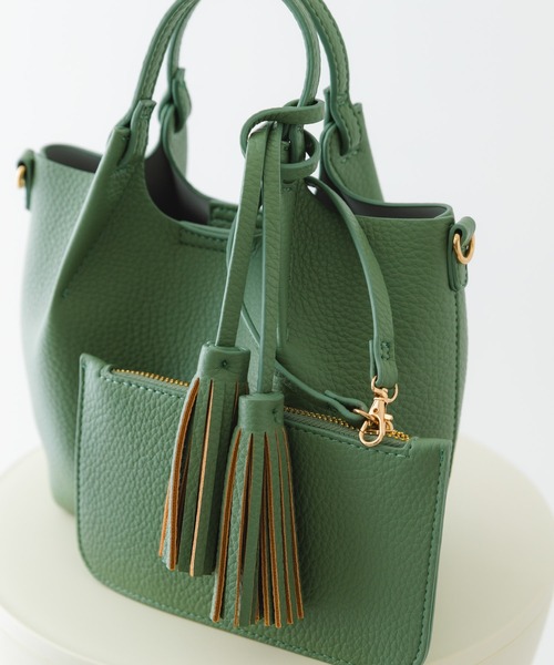 RODE SKO（ロデスコ）の「ポーチ付タックミニショルダーバッグ（ショルダーバッグ・レディース・ブラック/オレンジ/アイボリー/グレー/ミント・ONE）」の15枚目の写真