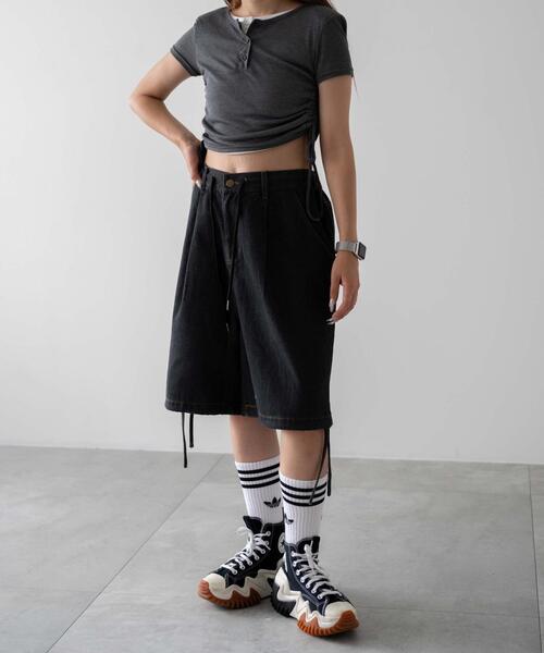 dispark（ディスパーク）の「DISPARK/サイドギャザーアンサンブル風T（アンサンブル・レディース・グレー/ブラック・FREE）」の12枚目の写真