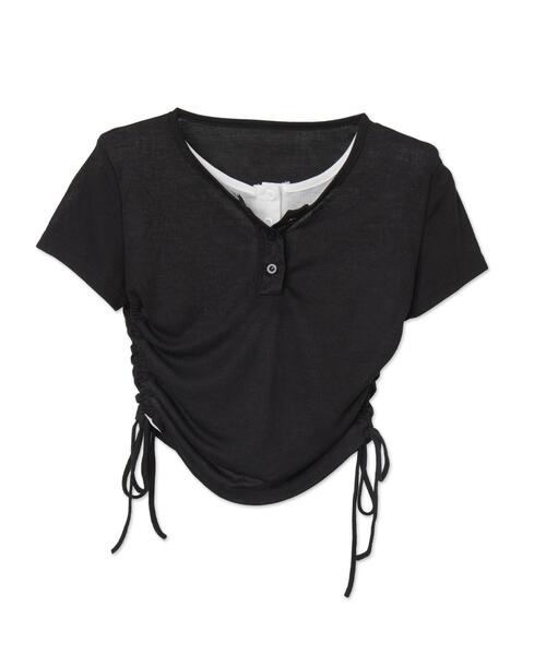 dispark（ディスパーク）の「DISPARK/サイドギャザーアンサンブル風T（アンサンブル・レディース・グレー/ブラック・FREE）」の14枚目の写真