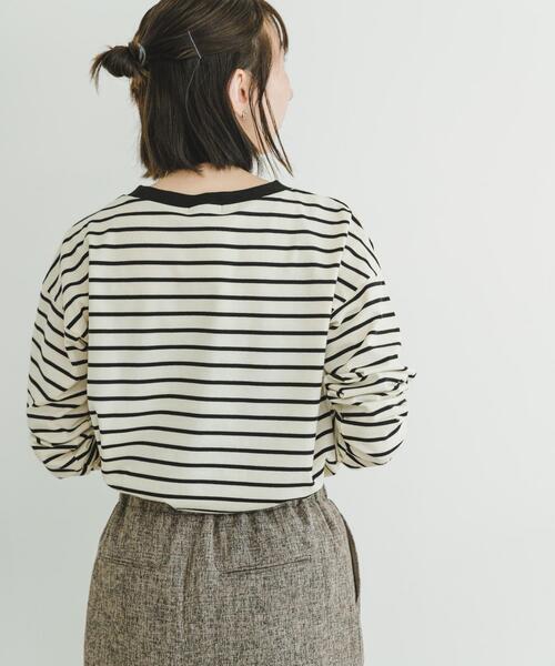 ITEMS URBANRESEARCH（アイテムズ アーバンリサーチ）の「ボーダーロングTシャツ（Tシャツ/カットソー・レディース・ピンク/ブルー/イエロー/ブラック・FREE）」の6枚目の写真