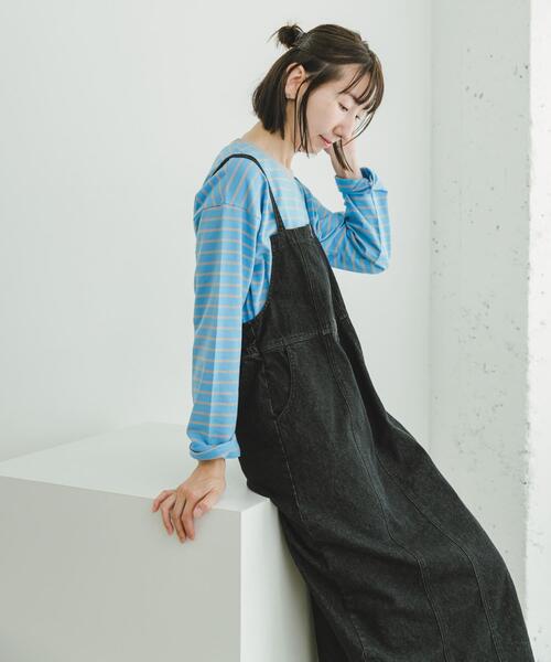 セール】ボーダーロングTシャツ（Tシャツ/カットソー）｜ITEMS