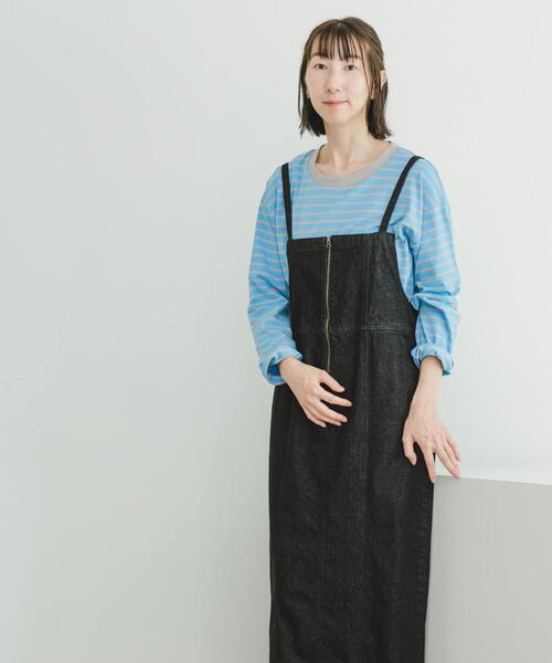 セール】ボーダーロングTシャツ（Tシャツ/カットソー）｜ITEMS