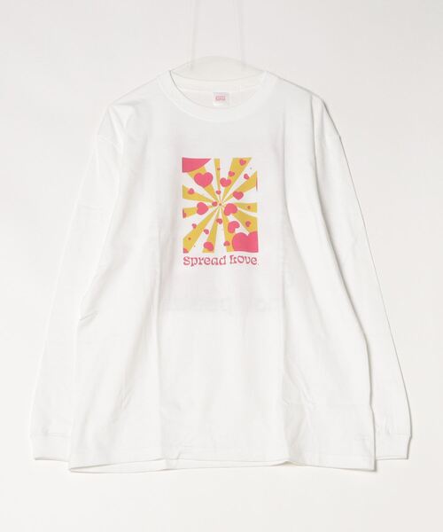 Mag.(マグ)の「【Spread Love】オリジナルプリント L/S T(Tシャツ/カットソー・レディース・ホワイト/ブラック・MEDIUM/LARGE)」の1枚目の写真