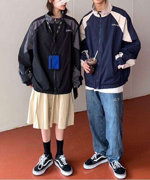NEW GENTLEMAN（ニュージェントルマン）の「グレミオ 配色 ビッグブルゾン（ナイロンジャケット・メンズ・ブラック/ネイビー・M/L/XL）」の14枚目の写真