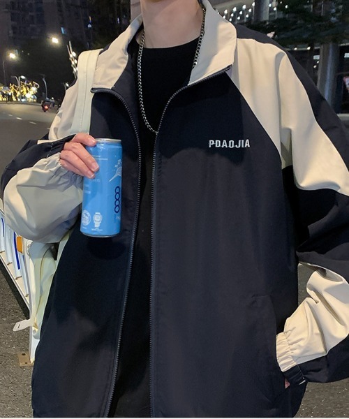 NEW GENTLEMAN（ニュージェントルマン）の「グレミオ 配色 ビッグブルゾン（ナイロンジャケット・メンズ・ブラック/ネイビー・M/L/XL）」の13枚目の写真