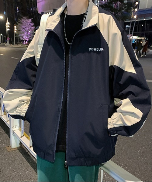 NEW GENTLEMAN（ニュージェントルマン）の「グレミオ 配色 ビッグブルゾン（ナイロンジャケット・メンズ・ブラック/ネイビー・M/L/XL）」の12枚目の写真