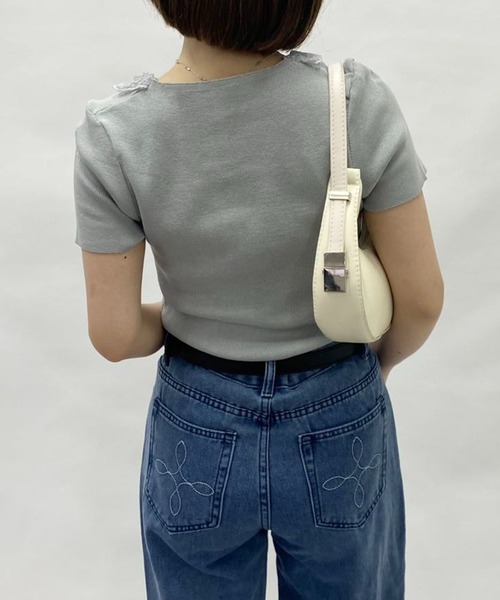 mebole(メボレ)の「フェイクツーピースレースリボントップス(Tシャツ/カットソー・レディース・グレー/ブルー・FREE)」の12枚目の写真