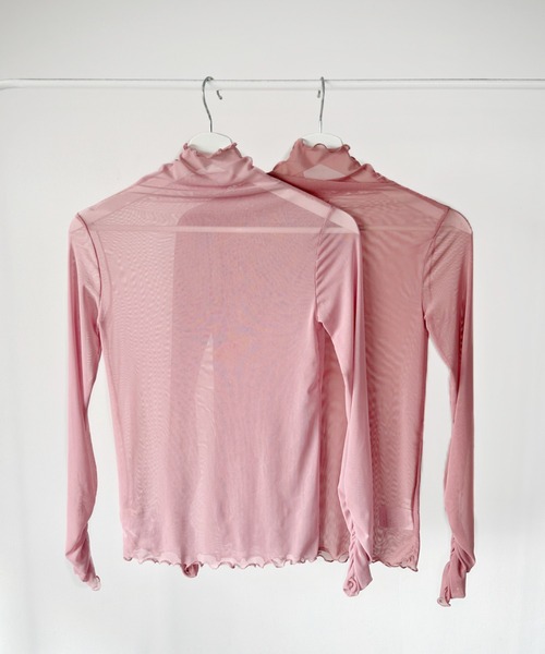wears（ウェアーズ）の「shirring mellow sheer tops／袖シャーリング タイダイ柄 メロウハイネックシアーインナートップス（Tシャツ/カットソー・レディース・ダークグレー/モカ/ネイビー/オレンジ/パープル/グリーン/ライトグレー/ピンク/ホワイト/ブラック/アイボリー/カーキ/ピンクベージュ/ブラック系その他・FREE）」の13枚目の写真
