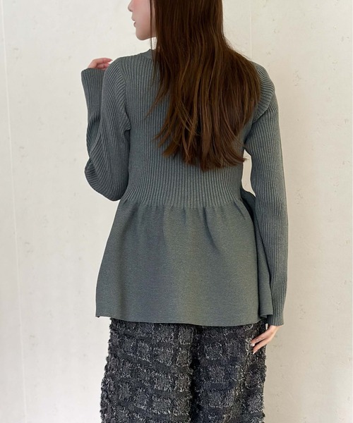 セール】ペプラムニットカーディガン（カーディガン/ボレロ