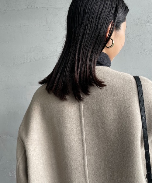 LE GLAZIK（ルグラジック）の「[LE GLAZIK/ル グラジック] リバーシブル ノーカラーウールコート（ノーカラーコート・レディース・ネイビー/ベージュ/チャコール・36）」の17枚目の写真