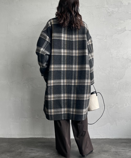 セール】[LE GLAZIK/ル グラジック] リバーシブル ノーカラーウール