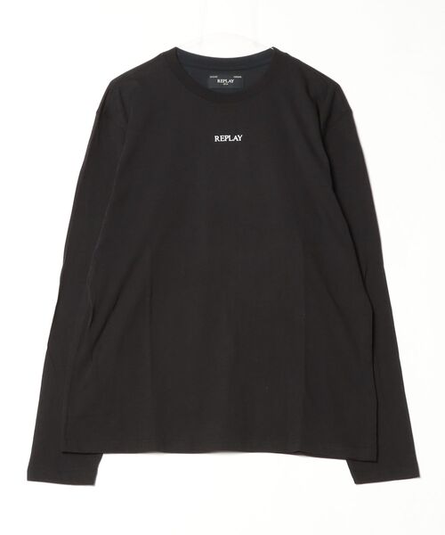 REPLAY(リプレイ)の「コットンレーヨンジャージー ロングスリーブTシャツ(Tシャツ/カットソー・メンズ・ホワイト/スモークグレー/ブラック/ネイビー・SMALL/MEDIUM/X-LARGE/LARGE)」の2枚目の写真