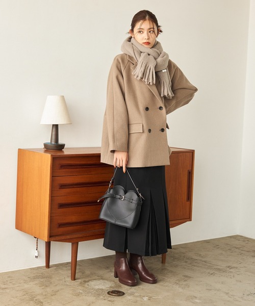 mysty woman（ミスティウーマン）の「ミドルテーラージャコット  143347（その他アウター・レディース・モカ/アイボリー/ブラック・FREE）」の5枚目の写真