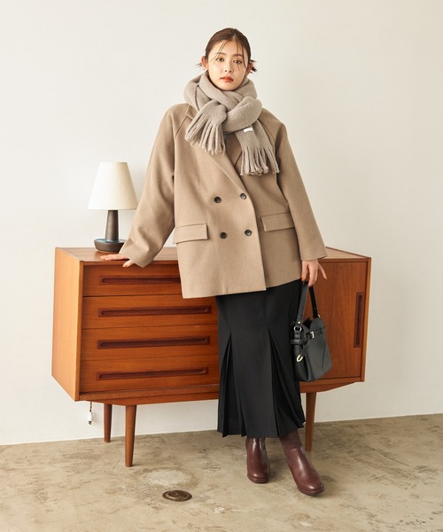 mysty woman（ミスティウーマン）の「ミドルテーラージャコット  143347（その他アウター・レディース・モカ/アイボリー/ブラック・FREE）」の11枚目の写真