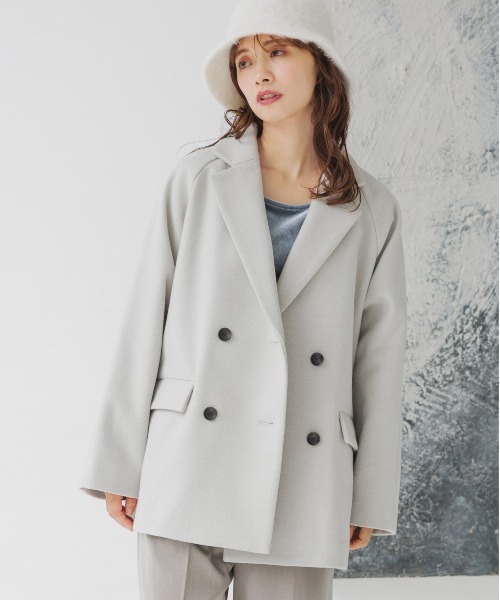 mysty woman（ミスティウーマン）の「ミドルテーラージャコット  143347（その他アウター・レディース・モカ/アイボリー/ブラック・FREE）」の13枚目の写真