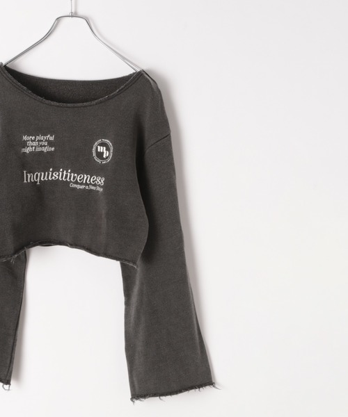 PAGEBOY（ページボーイ）の「ヴィンテージシシュウゲームスウェット（スウェット・レディース・チャコールグレー/ピンク/オートミール・FREE）」の5枚目の写真