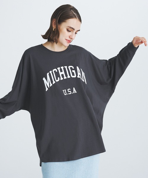 coca(coca)(コカ)の「ドルマン袖ロゴトップス レギュラーオンスコットン(Tシャツ/カットソー・レディース・アイボリー/チャコール・M/L)」の12枚目の写真