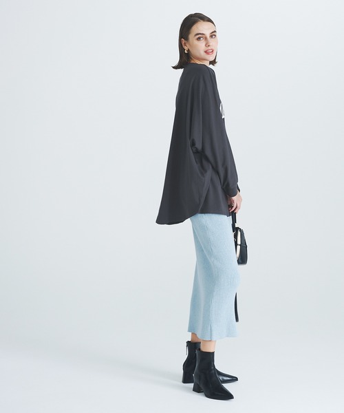 coca(coca)(コカ)の「ドルマン袖ロゴトップス レギュラーオンスコットン(Tシャツ/カットソー・レディース・アイボリー/チャコール・M/L)」の11枚目の写真