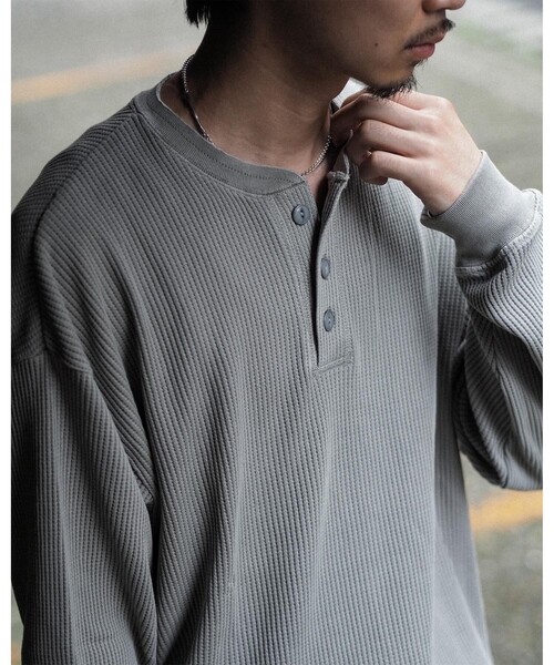 【セール】【限定展開】【SEABEES/シービーズ】サーマル ピグメント ヘンリーネック（Tシャツ/カットソー）｜GLOSTER（グロスター）