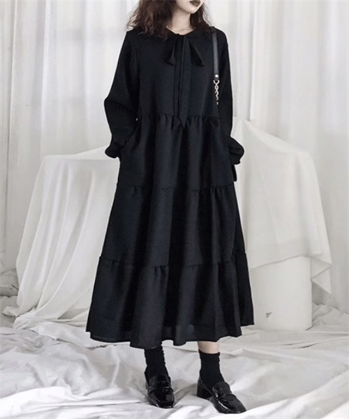 ★boohoo★ プレミアム レース ティアード ワンピース フラワーレース襟ティアードワンピース（ワンピース）｜Fit more