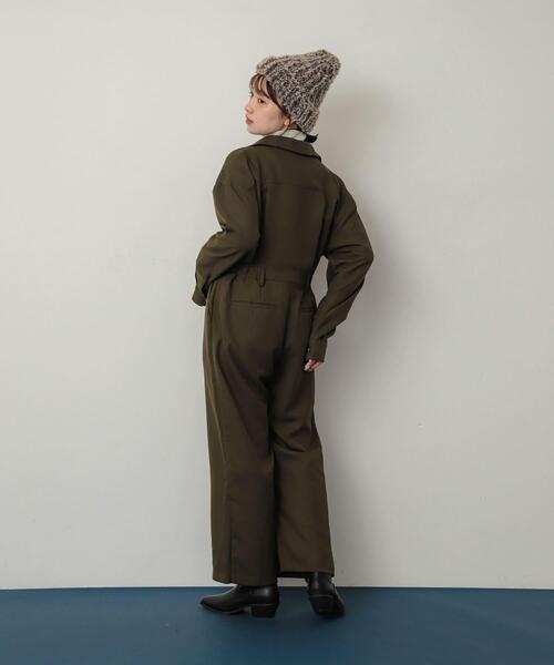 SENSE OF PLACE by URBAN RESEARCH（センスオブプレイスバイアーバンリサーチ）の「『別注』さらさ×SENSE OF PLACE　ソフトツイルジャンプスーツ（サロペット/オーバーオール・レディース・ブラック/カーキ/ピンク・SMALL/MEDIUM）」の14枚目の写真