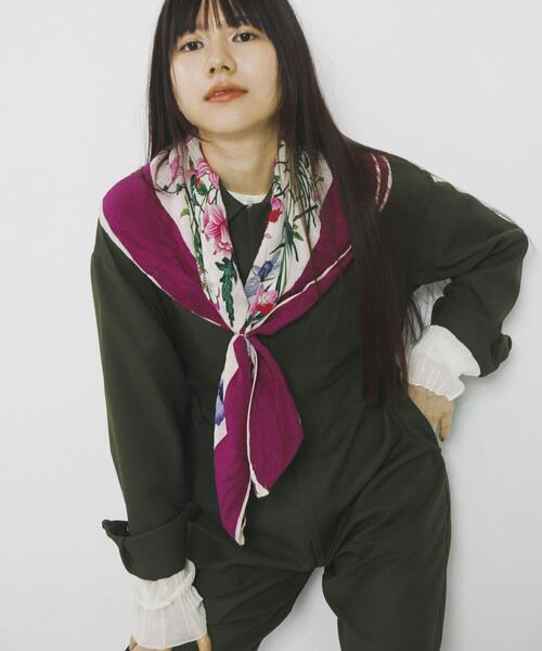 SENSE OF PLACE by URBAN RESEARCH（センスオブプレイスバイアーバンリサーチ）の「『別注』さらさ×SENSE OF PLACE　ソフトツイルジャンプスーツ（サロペット/オーバーオール・レディース・ブラック/カーキ/ピンク・SMALL/MEDIUM）」の19枚目の写真