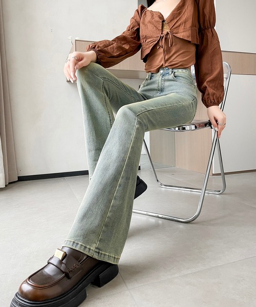 aimoha（アイモハ）の「【Aimoha】ウォッシュドヴィンテージジーンズ（デニムパンツ・レディース・ライトブルー/インディゴブルー/ブルー・SMALL/LARGE/MEDIUM）」の6枚目の写真