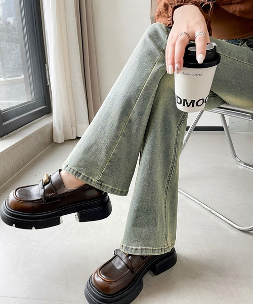 aimoha（アイモハ）の「【Aimoha】ウォッシュドヴィンテージジーンズ（デニムパンツ・レディース・ライトブルー/インディゴブルー/ブルー・SMALL/LARGE/MEDIUM）」の7枚目の写真