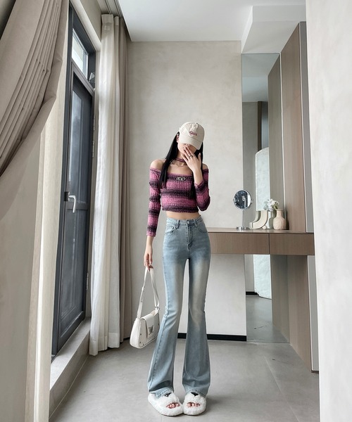 aimoha（アイモハ）の「【Aimoha】ウォッシュドヴィンテージジーンズ（デニムパンツ・レディース・ライトブルー/インディゴブルー/ブルー・SMALL/LARGE/MEDIUM）」の13枚目の写真