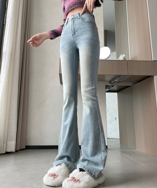 aimoha（アイモハ）の「【Aimoha】ウォッシュドヴィンテージジーンズ（デニムパンツ・レディース・ライトブルー/インディゴブルー/ブルー・SMALL/LARGE/MEDIUM）」の19枚目の写真