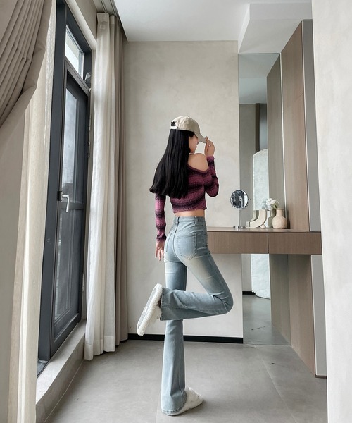 aimoha（アイモハ）の「【Aimoha】ウォッシュドヴィンテージジーンズ（デニムパンツ・レディース・ライトブルー/インディゴブルー/ブルー・SMALL/LARGE/MEDIUM）」の21枚目の写真