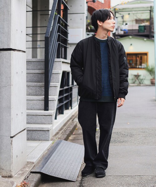 BEAMS HEART(ビームスハート)の「ソリッド タフタ MA-1(ライダースジャケット・メンズ・オリーブ/ブラック・LARGE/MEDIUM/SMALL)」の3枚目の写真