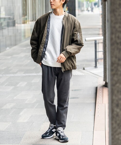 BEAMS HEART(ビームスハート)の「ソリッド タフタ MA-1(ライダースジャケット・メンズ・オリーブ/ブラック・LARGE/MEDIUM/SMALL)」の7枚目の写真