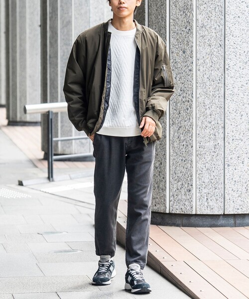 BEAMS HEART(ビームスハート)の「ソリッド タフタ MA-1(ライダースジャケット・メンズ・オリーブ/ブラック・LARGE/MEDIUM/SMALL)」の9枚目の写真