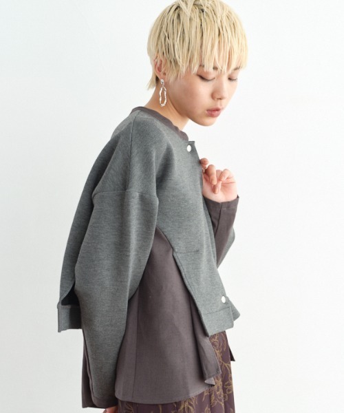 Muel Chic(ミュエルシック)の「Boissy cardigan ボイシーカーディガン(カーディガン/ボレロ・レディース・ブラック/キャメル/グレー・FREE)」の9枚目の写真