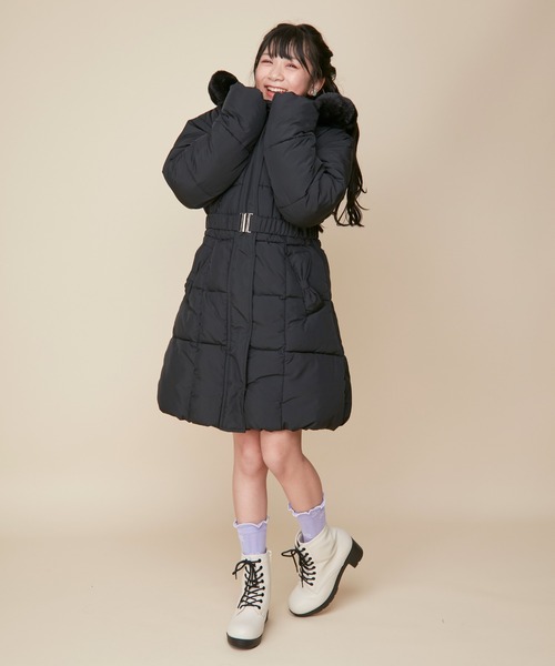 JENNI love（ジェニィラブ）の「【フード取り外し可能・はっ水加工】エコダウンベルト付きロングコート（その他アウター・キッズ・ベージュ/ブラック・130cm/140cm/160cm/150cm）」の11枚目の写真