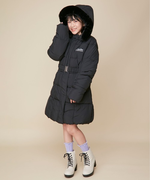 JENNI love（ジェニィラブ）の「【フード取り外し可能・はっ水加工】エコダウンベルト付きロングコート（その他アウター・キッズ・ベージュ/ブラック・130cm/140cm/160cm/150cm）」の14枚目の写真