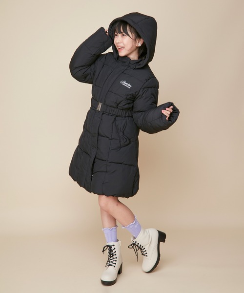 JENNI love（ジェニィラブ）の「【フード取り外し可能・はっ水加工】エコダウンベルト付きロングコート（その他アウター・キッズ・ベージュ/ブラック・130cm/140cm/160cm/150cm）」の16枚目の写真