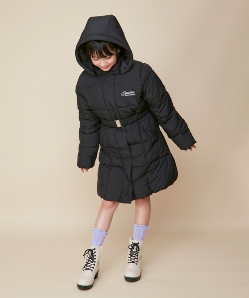 JENNI love（ジェニィラブ）の「【フード取り外し可能・はっ水加工】エコダウンベルト付きロングコート（その他アウター・キッズ・ベージュ/ブラック・130cm/140cm/160cm/150cm）」の17枚目の写真