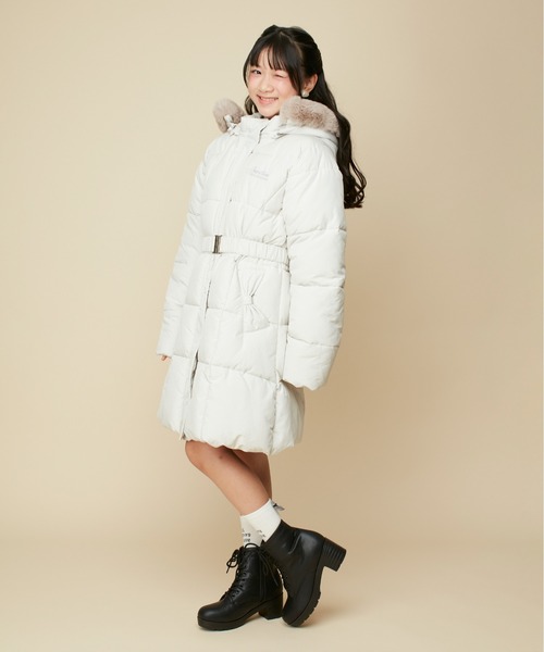 JENNI love（ジェニィラブ）の「【フード取り外し可能・はっ水加工】エコダウンベルト付きロングコート（その他アウター・キッズ・ベージュ/ブラック・130cm/140cm/160cm/150cm）」の21枚目の写真