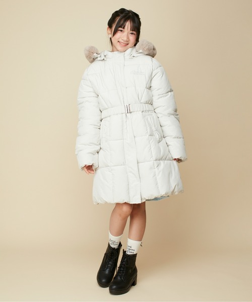JENNI love（ジェニィラブ）の「【フード取り外し可能・はっ水加工】エコダウンベルト付きロングコート（その他アウター・キッズ・ベージュ/ブラック・130cm/140cm/160cm/150cm）」の22枚目の写真