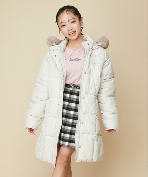 JENNI love（ジェニィラブ）の「【フード取り外し可能・はっ水加工】エコダウンベルト付きロングコート（その他アウター・キッズ・ベージュ/ブラック・130cm/140cm/160cm/150cm）」の6枚目の写真