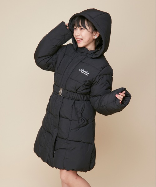 JENNI love（ジェニィラブ）の「【フード取り外し可能・はっ水加工】エコダウンベルト付きロングコート（その他アウター・キッズ・ベージュ/ブラック・130cm/140cm/160cm/150cm）」の4枚目の写真