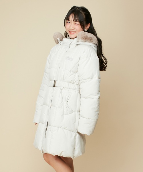 JENNI love（ジェニィラブ）の「【フード取り外し可能・はっ水加工】エコダウンベルト付きロングコート（その他アウター・キッズ・ベージュ/ブラック・130cm/140cm/160cm/150cm）」の8枚目の写真