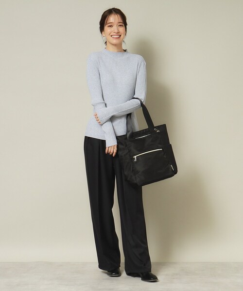 ITS'DEMO（イッツデモ）の「◆【キャリーオン可／6ポケット】撥水ポリ2WAYリュック型トート（バックパック/リュック・レディース・アイボリー/ブラック/ナチュラル・00）」の8枚目の写真