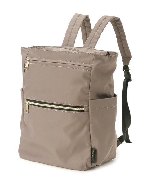 ITS'DEMO（イッツデモ）の「◆【キャリーオン可／6ポケット】撥水ポリ2WAYリュック型トート（バックパック/リュック・レディース・アイボリー/ブラック/ナチュラル・00）」の11枚目の写真