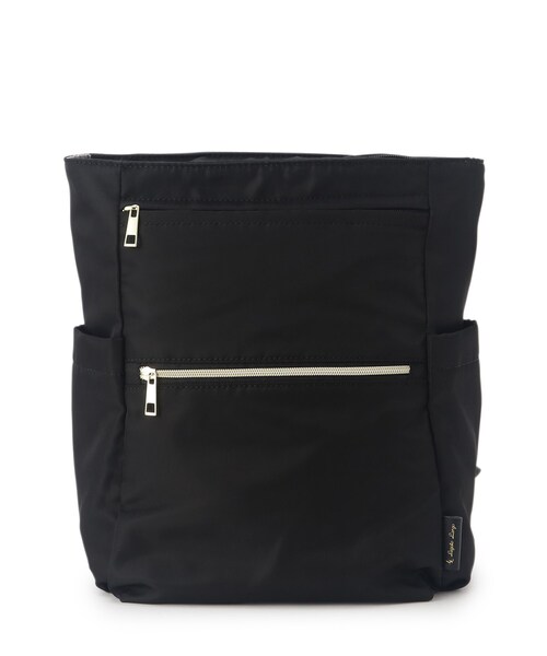 ITS'DEMO（イッツデモ）の「◆【キャリーオン可／6ポケット】撥水ポリ2WAYリュック型トート（バックパック/リュック・レディース・アイボリー/ブラック/ナチュラル・00）」の13枚目の写真