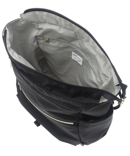 ITS'DEMO（イッツデモ）の「◆【キャリーオン可／6ポケット】撥水ポリ2WAYリュック型トート（バックパック/リュック・レディース・アイボリー/ブラック/ナチュラル・00）」の17枚目の写真