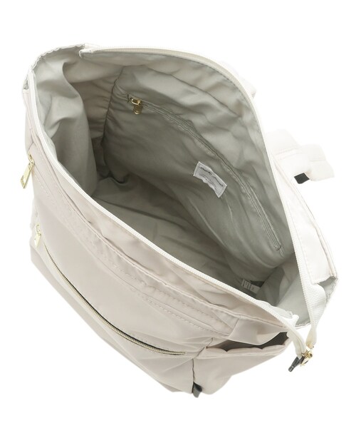 ITS'DEMO（イッツデモ）の「◆【キャリーオン可／6ポケット】撥水ポリ2WAYリュック型トート（バックパック/リュック・レディース・アイボリー/ブラック/ナチュラル・00）」の18枚目の写真